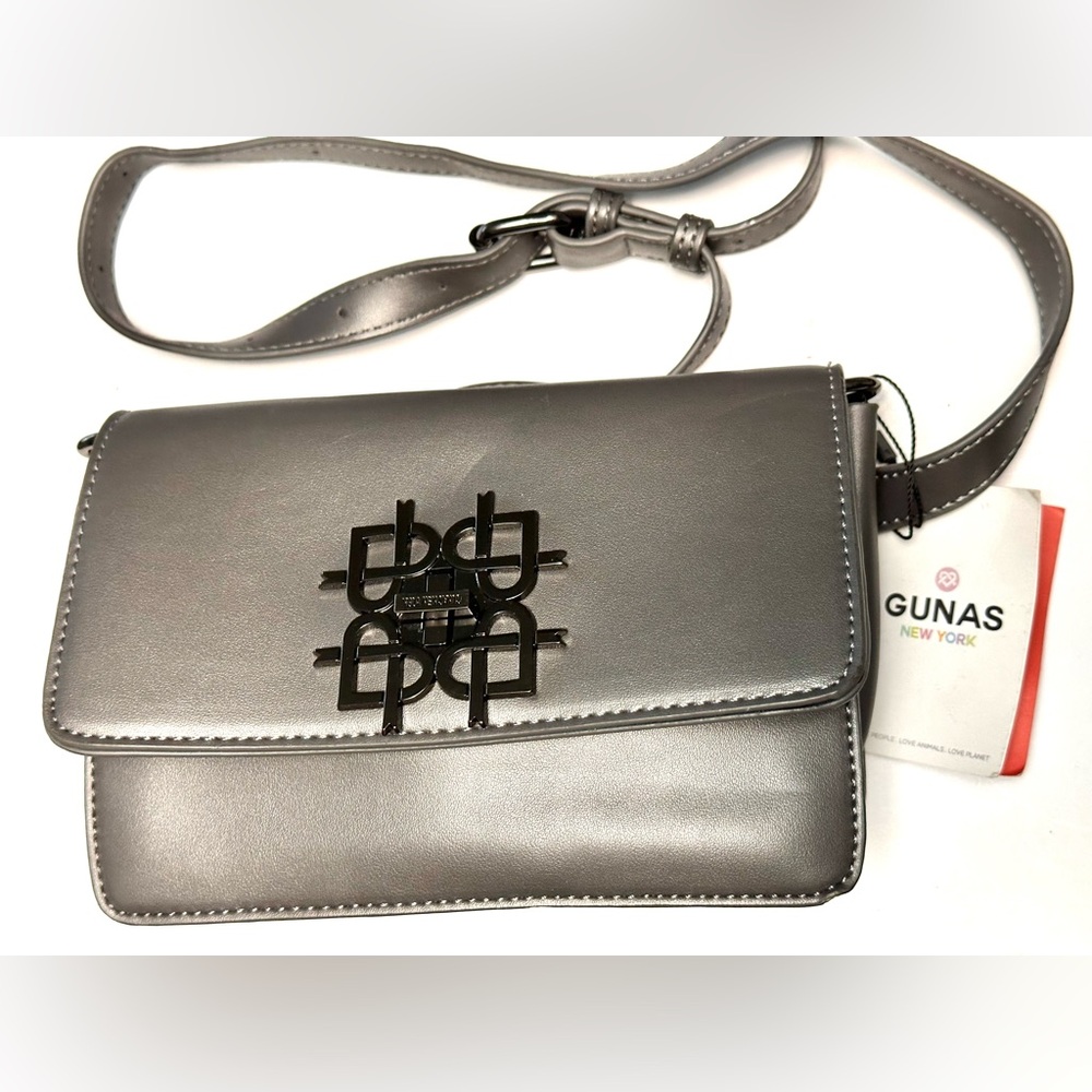 Gunas “Maisie” Dark Silver turn lock belt bag NWT